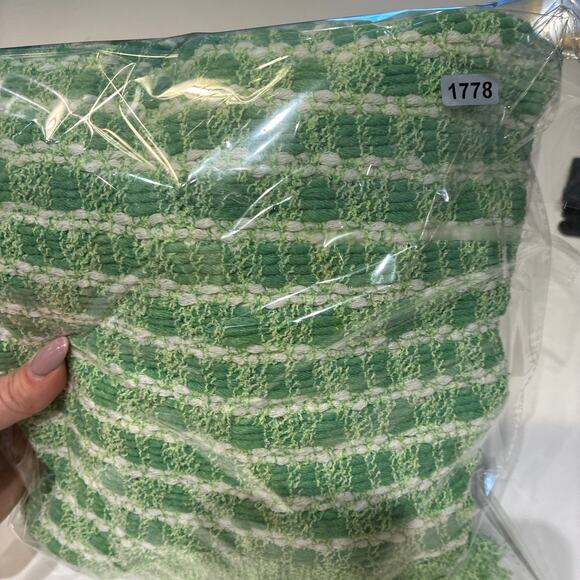 Zara Green Fringe Hem Cropped Sweater Small - Picture 8 of 8